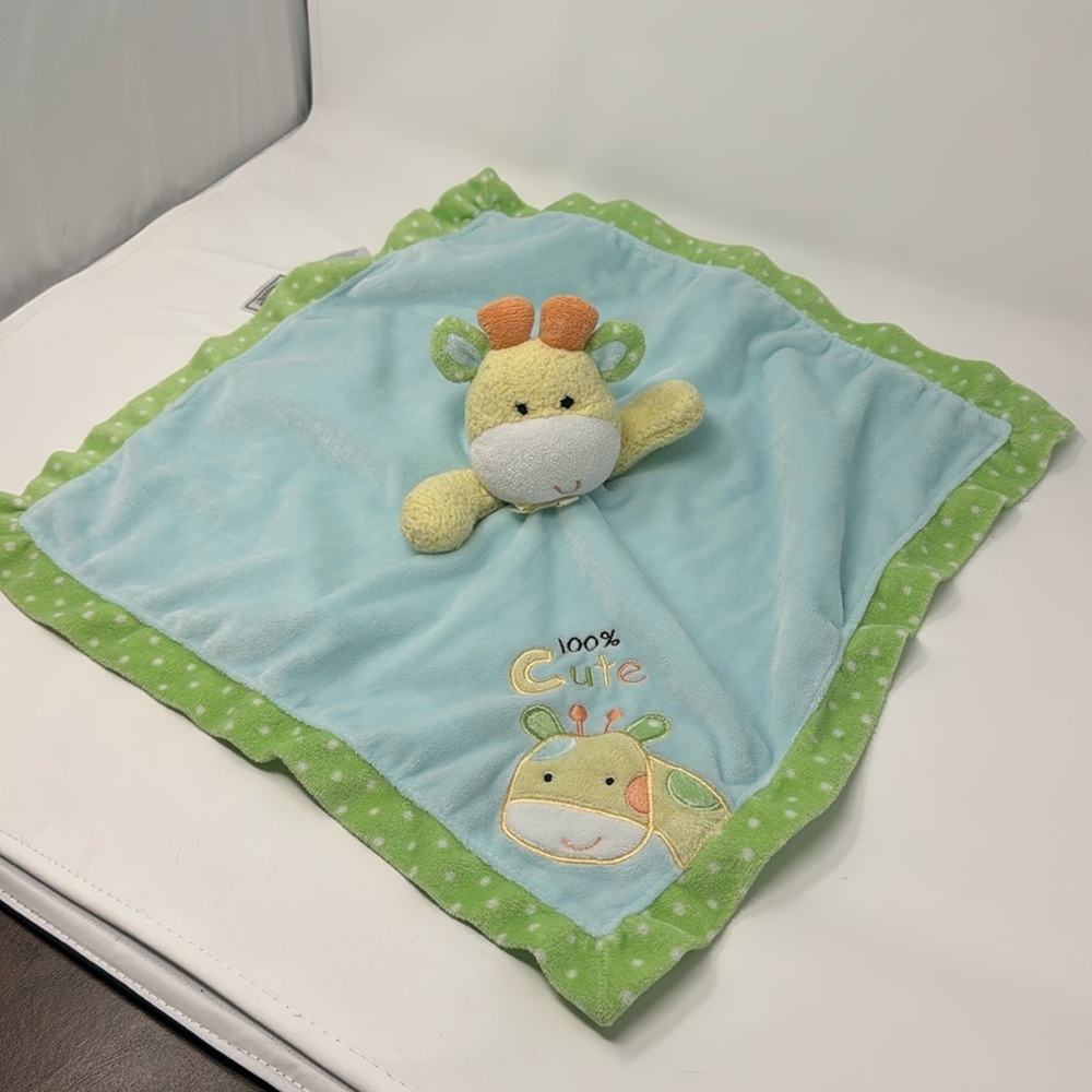 okie dokie Giraffe Plush Security Blanket “100% cute” 2011 lovey